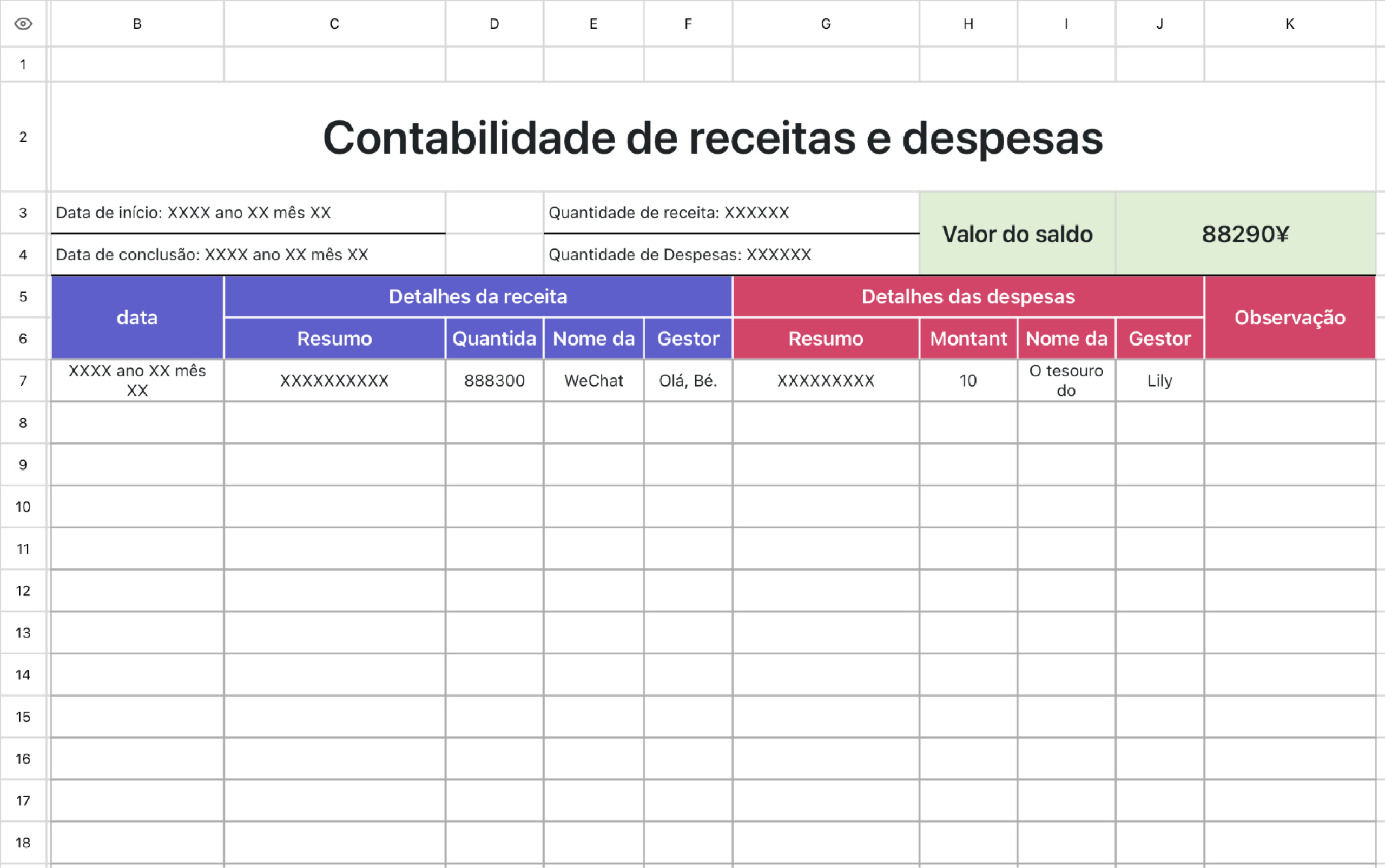Contabilidade de receitas e despesas